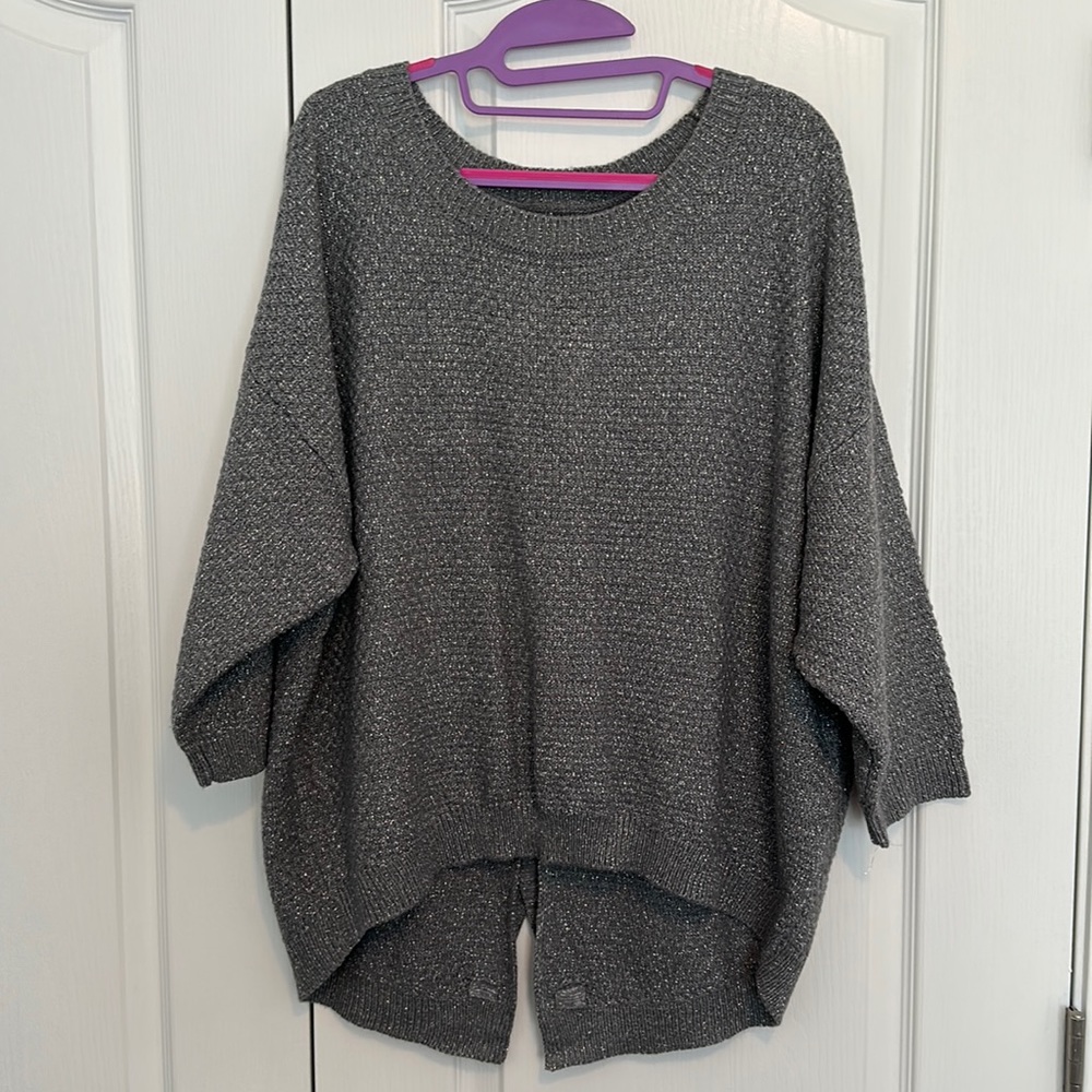 Large Silver Sparkle New York & Company Sweater